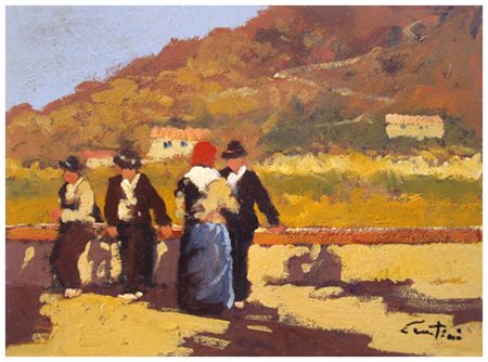 NUTINI Senza titolo Olio su faesite 15 x 19,7. Firma in b. a d. B.A.: 50