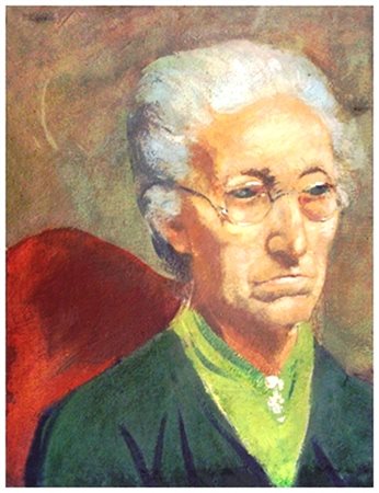 CARLO PASSIGLI Firenze 1881 – Firenze 1953 Donna con occhiali Olio su tavola...