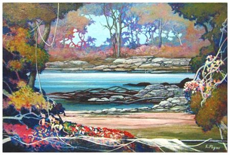 GIANFRANCO POGNI Empoli 1932 Senza titolo Olio su cartone telato 25 x 35,3....