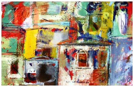 DINO LA BIANCA Viareggio 1941 Senza titolo 1964 Olio e t.m. su cartone 43,5 x...