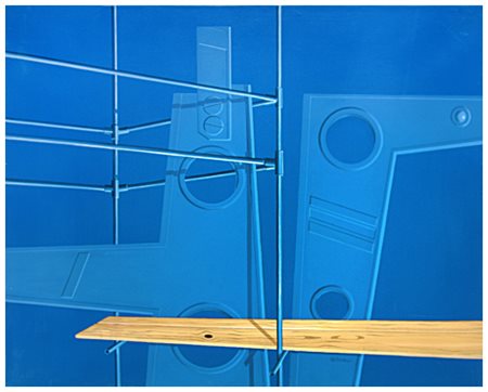 FRANCO LASTRAIOLI Firenze 1931 Ponteggio Olio su tela 50 x 61. Firma in b. al...