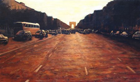 Emanuele Biagioni 1973, Barga (Lu) - [Italia] Il traffico della sera acrilico...