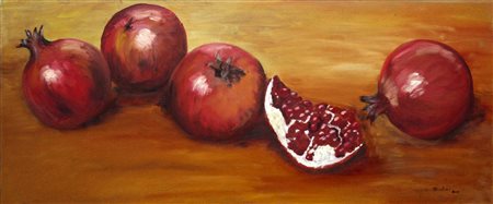 Peter Bostoen 1960, Roeselare - [Belgio] Punica Granatum olio su legno...