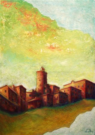 Vittorio Porcarelli 1962, Ancona (An) - [Italia] Paesaggio olio su tela...