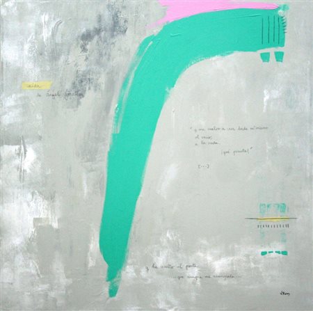 Virginia Rivas 1981, Madrid - [Spagna] Volver a caer mista su tela 70x70 2015...