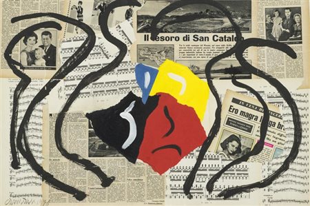 Arturo Carmassi Senza titolo 1976 Collage e tecnica mista su cartone, cm....
