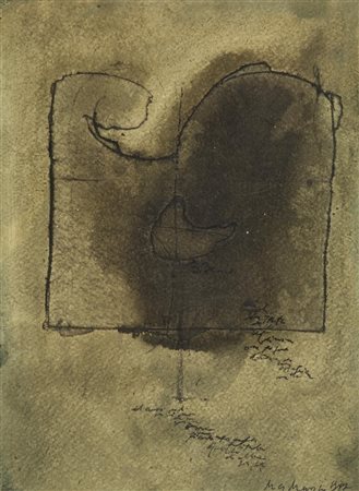 Magdalo Mussio Senza titolo 1987 Tecnica mista su carta, cm. 27,5x20 Firma e...