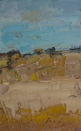 Sergio Scatizzi Paesaggio Olio su tavola, cm. 56x35 Firmato in basso a...