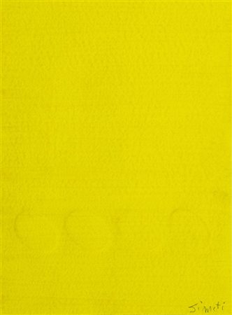 Turi Simeti 4 ovali gialli Acrilici su cartoncino estroflesso, cm. 38,5x29...