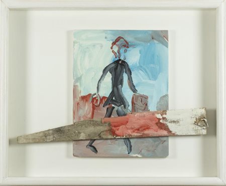 Roberto Barni Senza titolo 2007 Olio e legno su tela, cm. 40x60, in cornice...