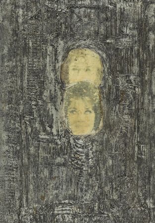 Elio Marchegiani Senza titolo 1963 Polimaterico e collage su cartone, cm....