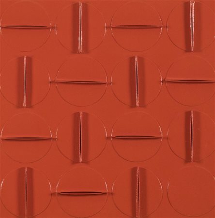 Walter Fusi Senza titolo 1968 Tecnica mista e rilievi su tavola, cm. 40x40x4...