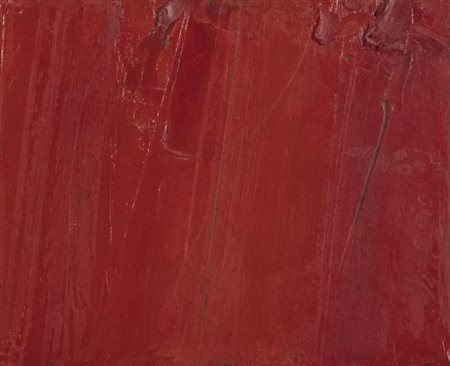 Piero Ruggeri Rosso vermiglio 1990 Olio su tela, cm. 20x25 Sul verso: firma,...