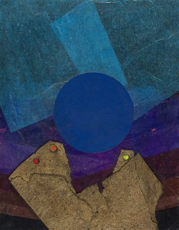 Roberto Crippa Senza titolo anni '70 Collage e sugheri su tavola, cm. 92x73...