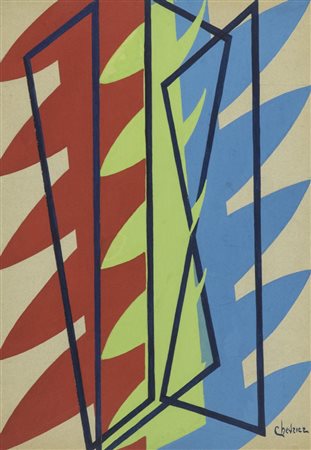 Ferdinando Chevrier Senza titolo Tempera su cartoncino, cm. 50x34,5 Firmato...