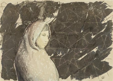 Riccardo Saldarelli Figura 1982 Tecnica mista su tavola, cm. 50x70 Firmato in...