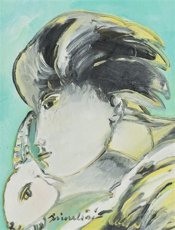 Remo Brindisi Pastorale 1980 Olio su tela, cm. 40x30 Firmato in basso a...