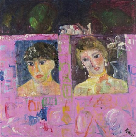 Roberto Panichi Dittico Olio su tela, cm. 100x100 Firmato in basso a destra;...