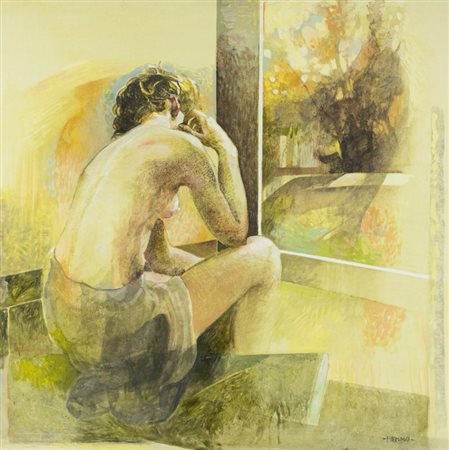 Gaetano Memmo Senza titolo Olio su tela, cm. 100x100 Firmato in basso a...