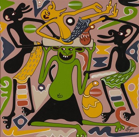 George Lilanga NASHKENI VIZULI ASIJE AKAANGUKA 1998 Olio su faesite, cm....