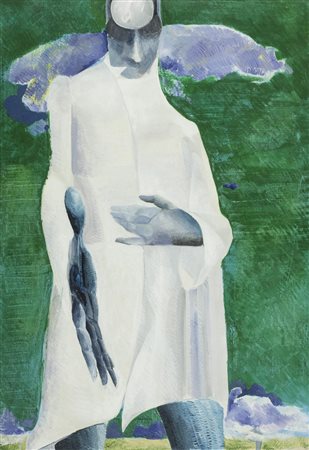 Ennio Calabria Studio per "la scienza è vostra amica" 1971 Olio su tela, cm....