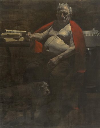 Alex Folla San Girolamo nello studio 2010 Olio su tela preparata a bitume,...