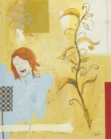 Luca Giovagnoli Sono dei segnali 2001 Tecnica mista su tela, cm. 100x80...