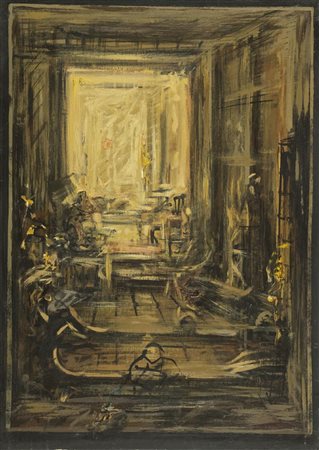 Giancarlo Ossola Interno 1981 Olio su tela, cm. 70x50 Sul verso: firma, data...