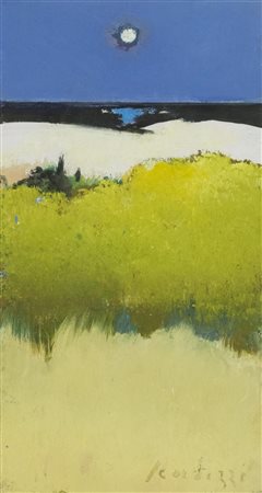 Sergio Scatizzi Il mare Olio su cartone, cm. 38x20 Firmato in basso a destra;...