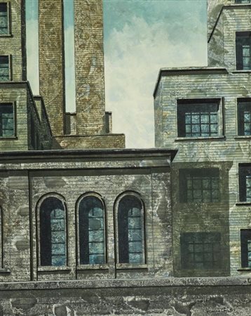 Tonino Caputo Two Chimneys 1993 Olio su cartone telato, cm. 50x40 Firmato in...