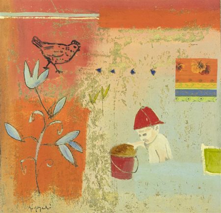 Luca Giovagnoli Segui la strada 2003 Tecnica mista su tela, cm. 70x70 Firmato...