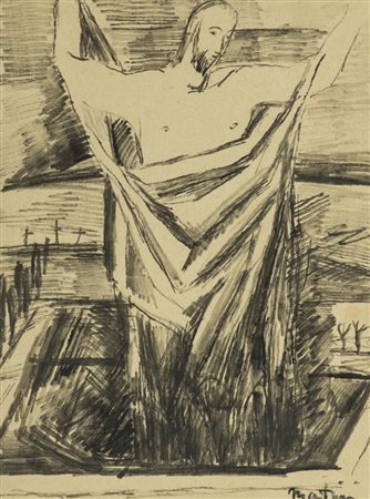 Arturo Martini Cristo risorto 1940-41 Pennarello su carta, cm. 29,5x22,5...
