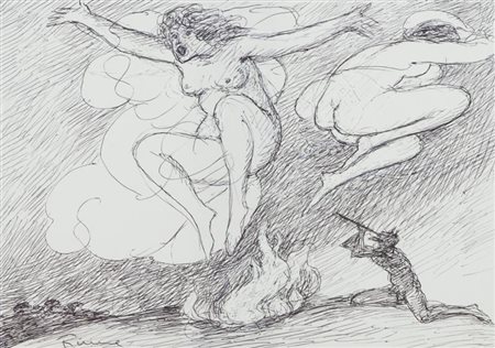 Salvatore Fiume Senza titolo Biro su carta, cm. 21x29,6 Firmato in basso a...