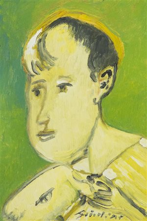 Remo Brindisi Pastorale Olio su tavola, cm. 25x17 Firmata in basso a destra.