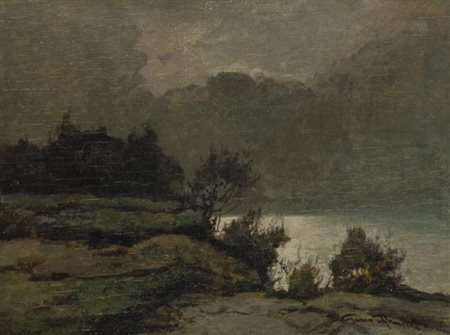 Gino Romiti Marina Olio su cartone, cm. 18,5x24,5 Firmato in basso a destra;...