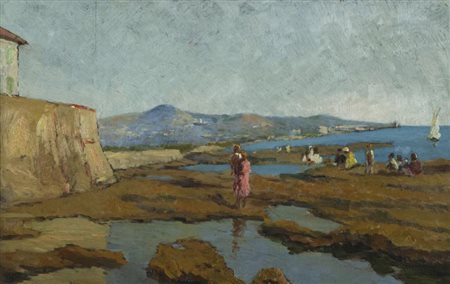 Giovanni Malesci Il colle di Montenero 1928 Olio su tavola, cm. 32x49 Firma e...