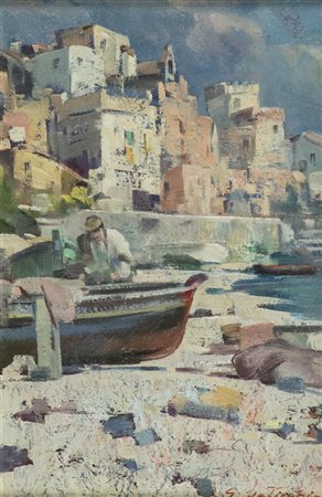 Giulio Da Vicchio Lungo la costa Siciliana, Manfredonia Olio su tela, cm....