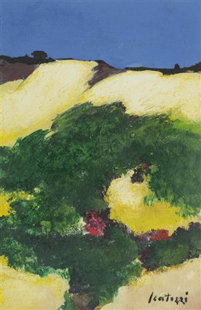 Sergio Scatizzi Paesaggio 1999 Olio su tavola, cm. 50x35 Firmato in basso a...