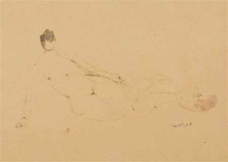 Zoran Music Nudo 1946 Tecnica mista su carta, cm. 37,5x49,5 Firmato in basso...