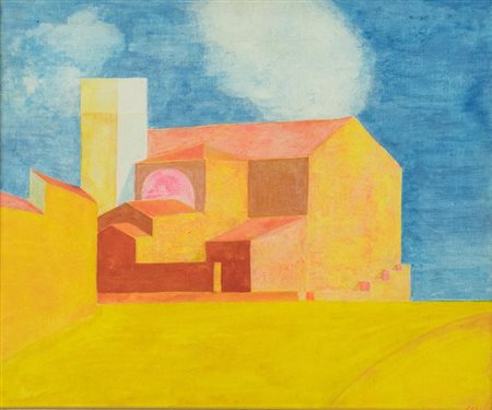 Aligi Sassu La chiesa di Alcudia 1964 Olio su tela, cm. 46x55 Firmato in...