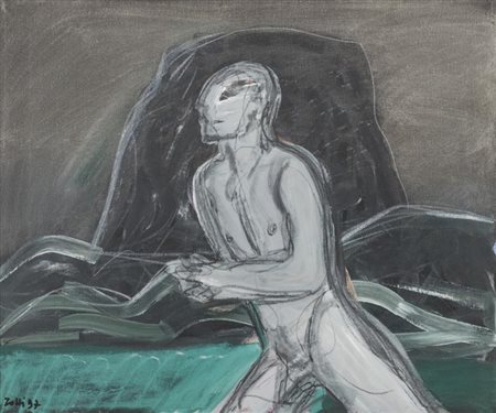 Carmelo Zotti Uomo 1997 Olio su tela, cm. 50x60 Firma e data in basso a...