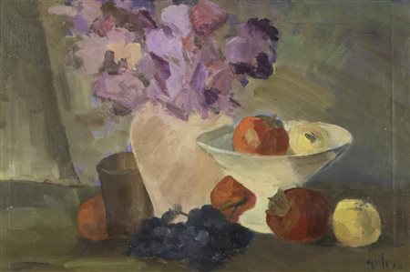 Roberto Melli Natura morta 1946 Olio su tela, cm. 40x60 Firma e data in basso...