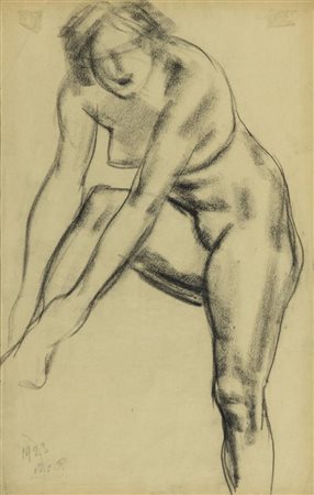 Marcel Le Poitevin Nudo di donna 1923 Carboncino su carta, cm. 45x28 Firma e...