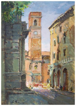 RAFFAELE DE ROSA Podenzana 1940 Senza titolo Olio su tela 35 x 24. Firma in...