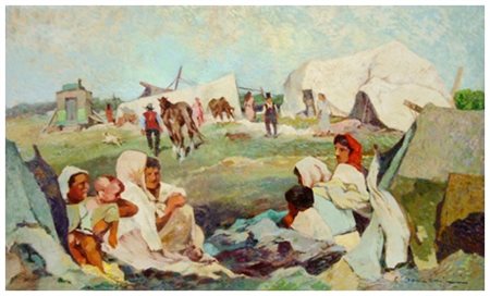 CARLO DOMENICI Livorno 1898 – Valdana di Portoferraio 1981 Campo di zingari...