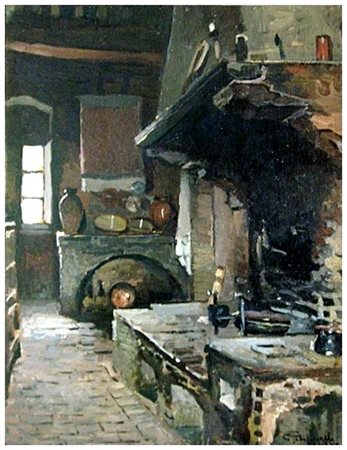 CAFIERO FILIPPELLI Livorno 1889 – Livorno 1973 La casa di Argentina 1937 Olio...