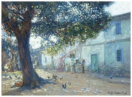 RAFFAELLO GAMBOGI Livorno 1874 – Livorno 1943 Senza titolo Olio su tavola 30...