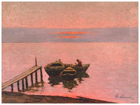 GIOVANNI LOMI Ardenza 1889 – Ardenza 1969 Senza titolo Olio su faesite 30 x...