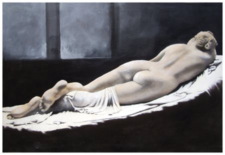 BRUNO MAGONI Morbegno 1940 Ermafrodito Olio su tela 70 x 100. Firma in b. a...