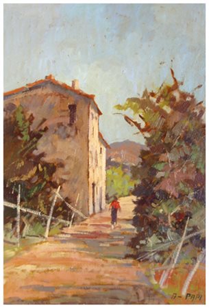 ALFONSO PAPI Castellina Marittima 1931 Senza titolo 1972 Olio su tavola 50 x...